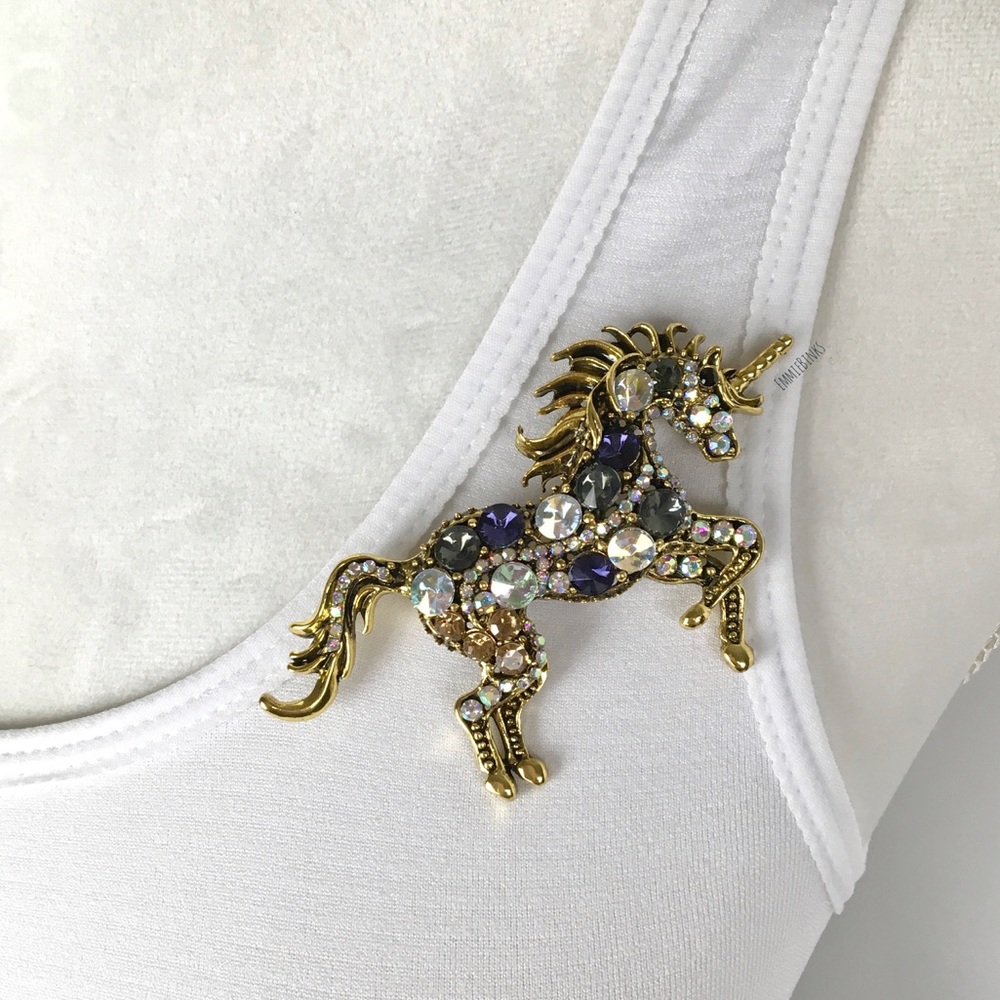 New Stunning Large Bronze Tone Unicorn Pegasus Pin